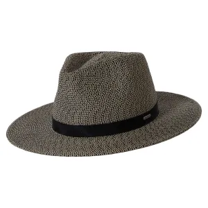 Brixton Hats Carolina Packable Toyo Straw Fedora Hat - Black-Natural