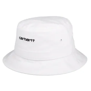 Carhartt WIP Hats Cotton Canvas Script Bucket Hat - White