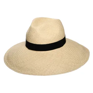 Christys Hats Jessica Wide Brim Panama Hat with Black Band - Natural