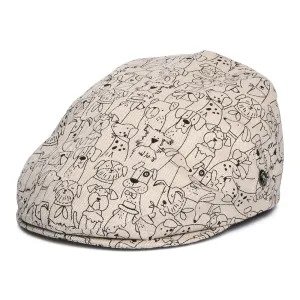 City Sport Dogs Rule Cotton Flat Cap - Natural
