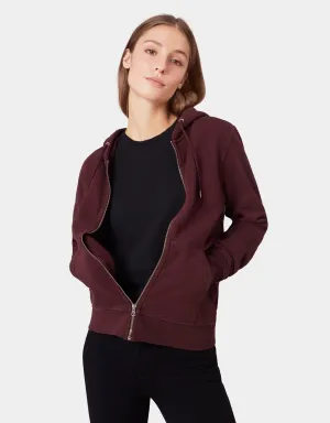 Classic Organic Zip Hood - Bright Coral