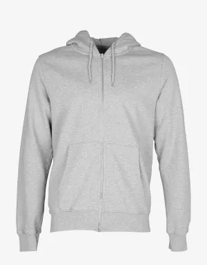 Classic Organic Zip Hood - Heather Grey