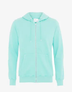 Classic Organic Zip Hood - Light Aqua