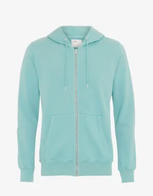 Classic Organic Zip Hood - Teal Blue