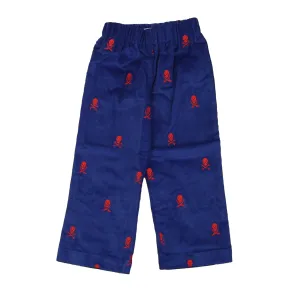 Classic Prep Boys Bright Navy with Skull & Crossbones Corduroy Pants