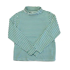 Classic Prep Boys Green Stripe Turtleneck