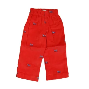 Classic Prep Boys Tomato with Sleighs Corduroy Pants Size: 12-24 Months