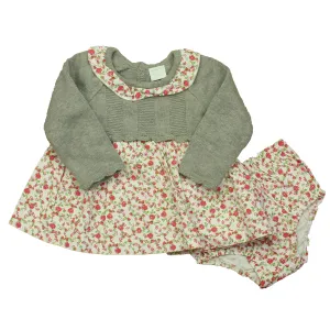 Edgehill Collection Girls Gray Floral Dress