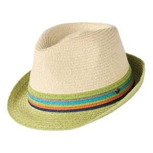 Failsworth Hats Seville Toyo Straw Trilby Hat - Natural-Lime