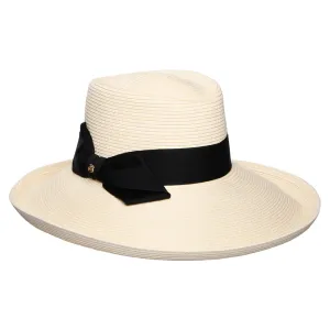 Failsworth Hats Sissinghurst Straw Sun Hat with Bow - Ivory