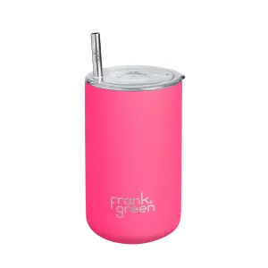 Frank Green Iced Coffee Cup with Straw Neon Pink