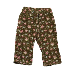 Janie and Jack Girls Brown Floral Corduroy Pants