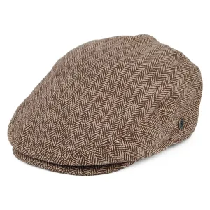 Jaxon & James Herringbone Flat Cap - Dark Brown