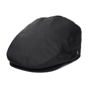 Jaxon & James Oilcloth Water Resistant Flat Cap - Black