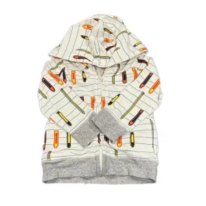Monica & Andy Boys White Pencils Hoodie