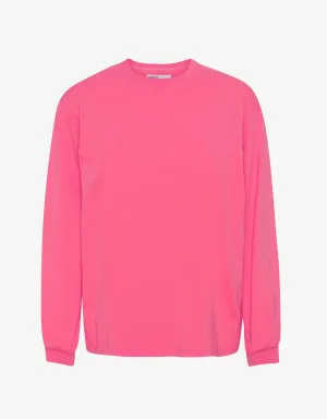 Oversized Organic LS T-shirt - Bubblegum Pink