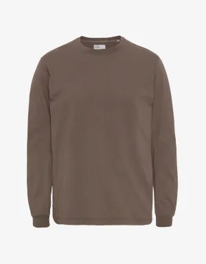 Oversized Organic LS T-shirt - Cedar Brown