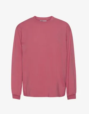 Oversized Organic LS T-shirt - Raspberry Pink