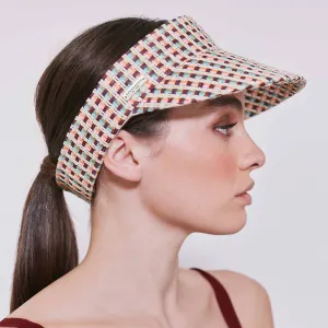 Seeberger Hats Toyo Straw Sun Visor - Natural-Multi