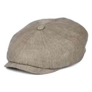 Stetson Hats Hatteras Marl Linen Newsboy Cap - Beige