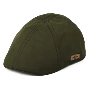 Stetson Hats Waxed Cotton Duckbill Flat Cap - Olive