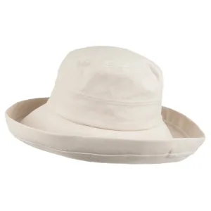 sur la tête Lily Linen-Cotton Packable Sun Hat - Sand