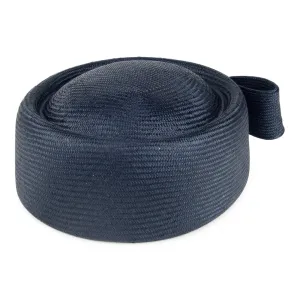 Whiteley Hats Jackie O Straw Pillbox Hat - Navy Blue