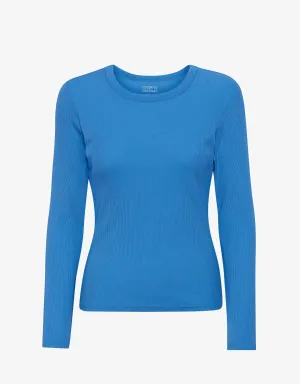 Women Organic Rib LS T-Shirt - Pacific Blue