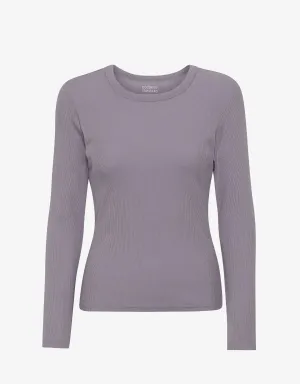 Women Organic Rib LS T-Shirt - Purple Haze
