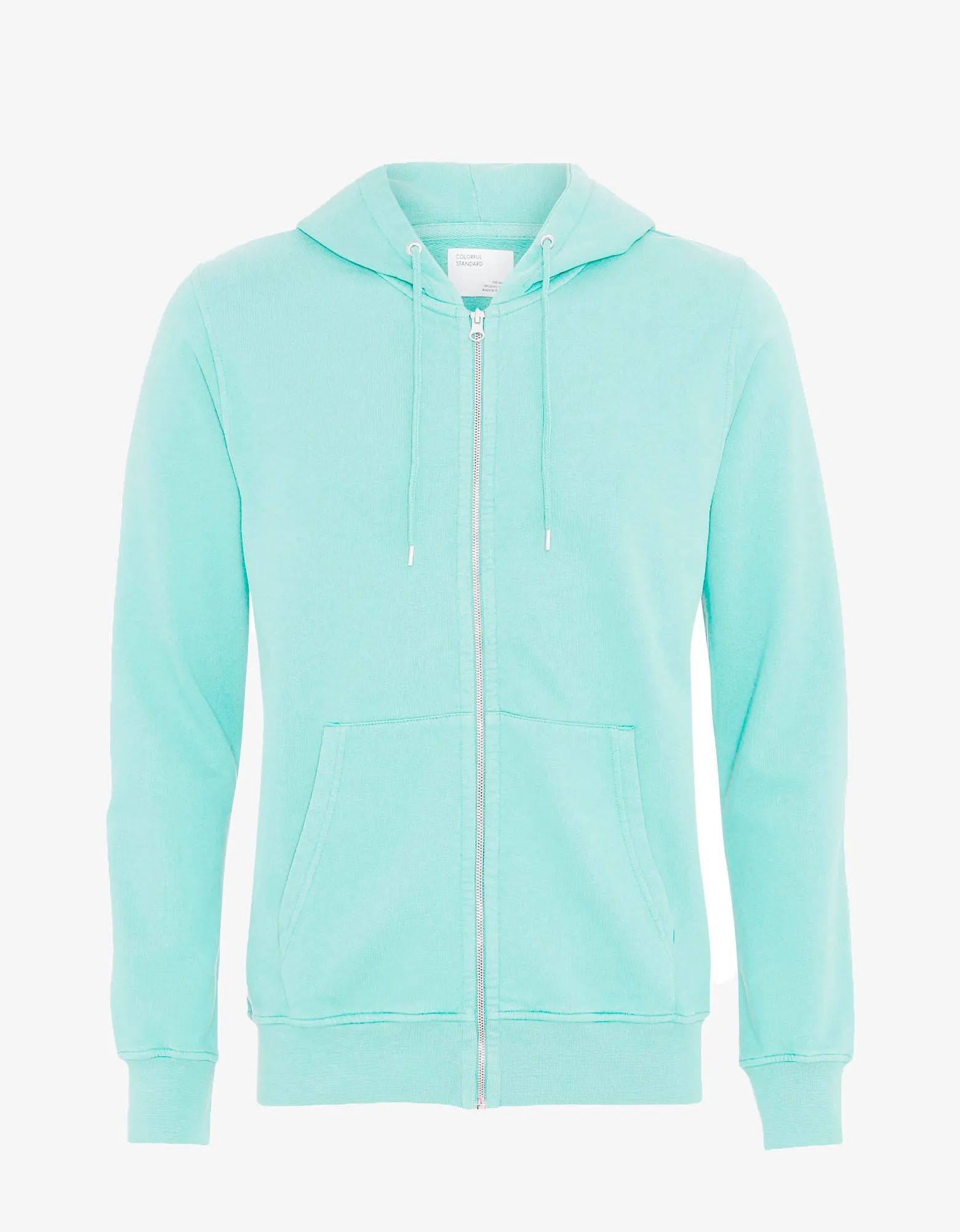 Classic Organic Zip Hood - Light Aqua