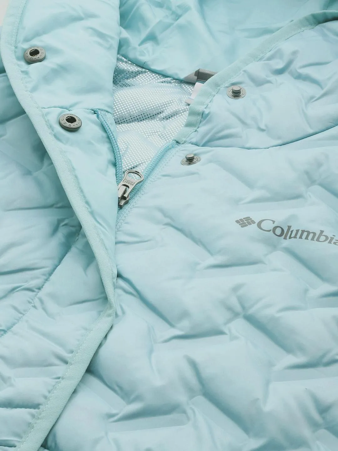 Columbia Women Blue Omni-Heat Reflective Delta Ridge Hooded Vest