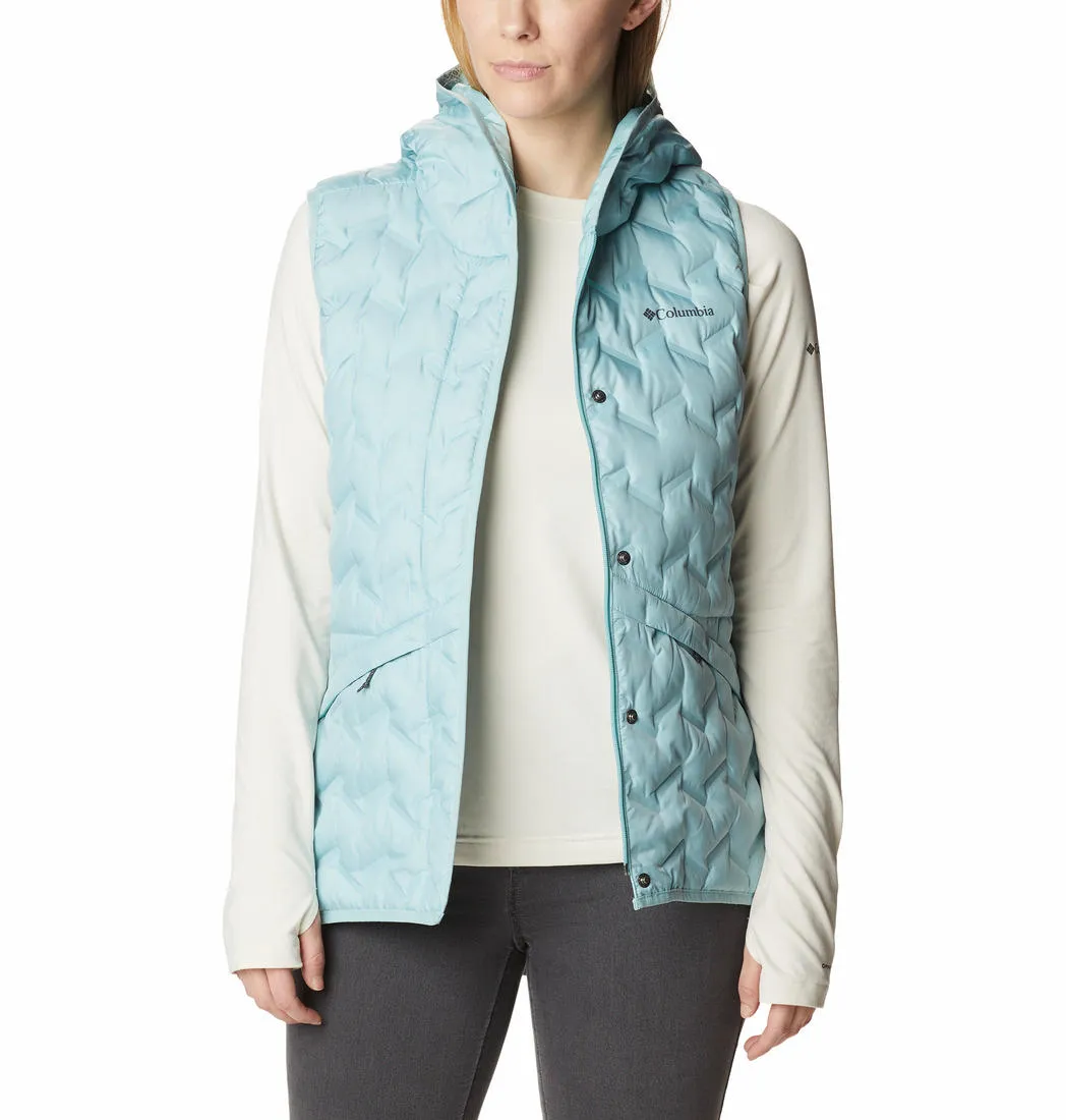 Columbia Women Blue Omni-Heat Reflective Delta Ridge Hooded Vest