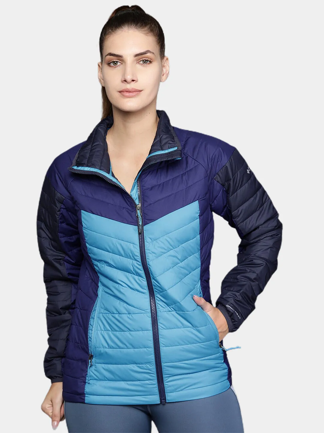 Columbia Women Blue Omni-Heat Reflective Powder Lite II Jacket
