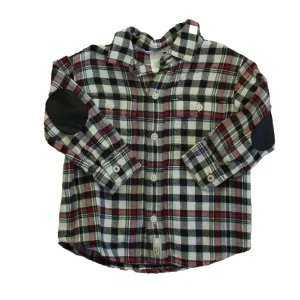 Janie and Jack Boys Black | Red Plaid Button Down Long Sleeve