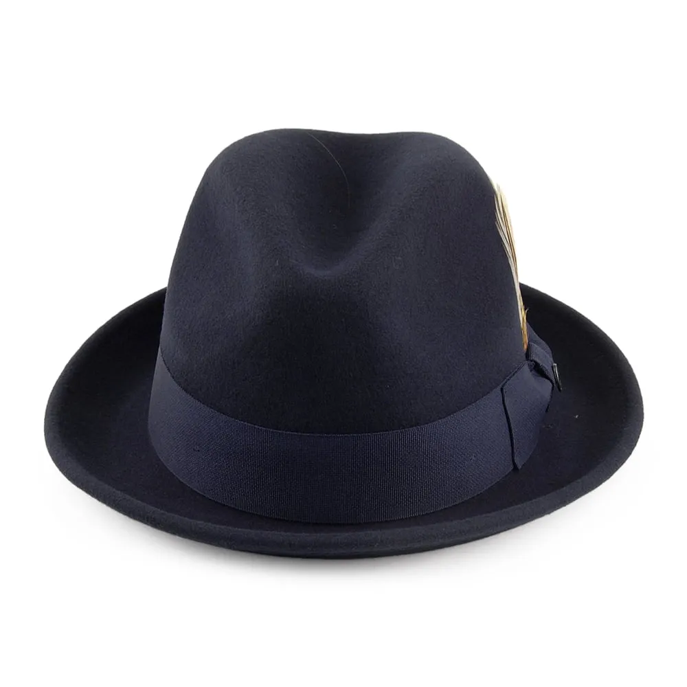 Jaxon & James Crushable Blues Trilby Hat - Navy Blue
