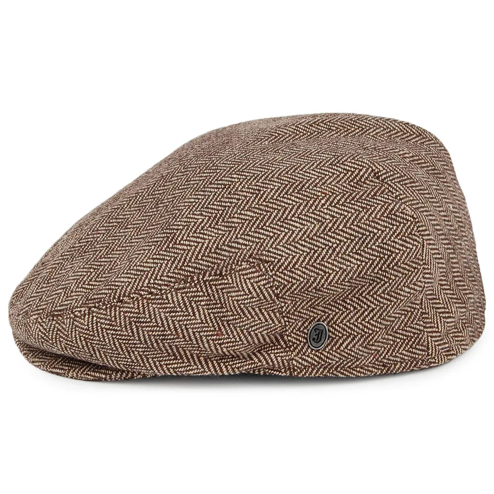 Jaxon & James Herringbone Flat Cap - Dark Brown