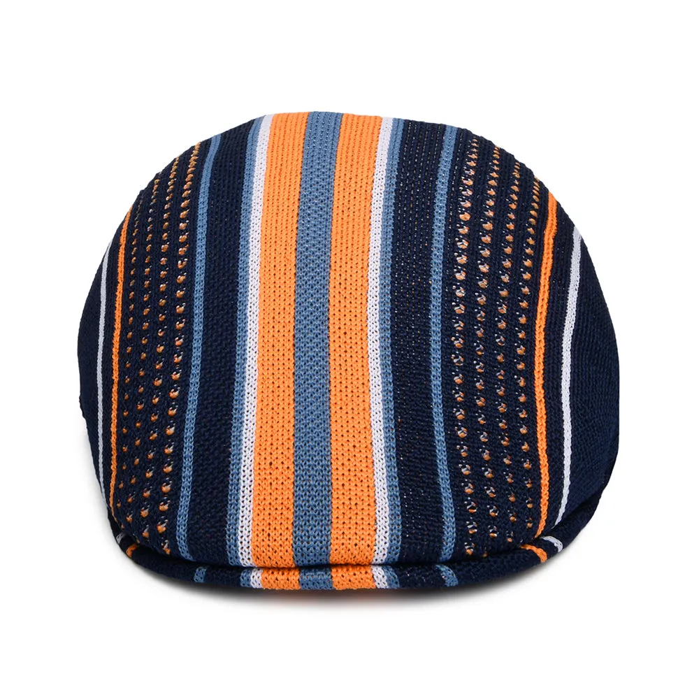Kangol Tropic Clubhouse Stripe 507 Flat Cap - Navy-Orange