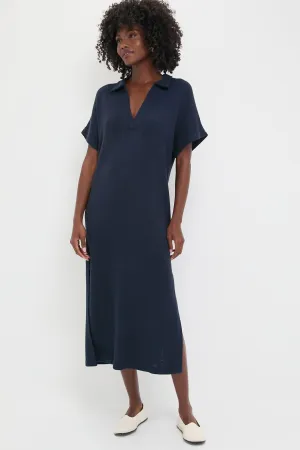 Navy Knit Maren Polo Dress