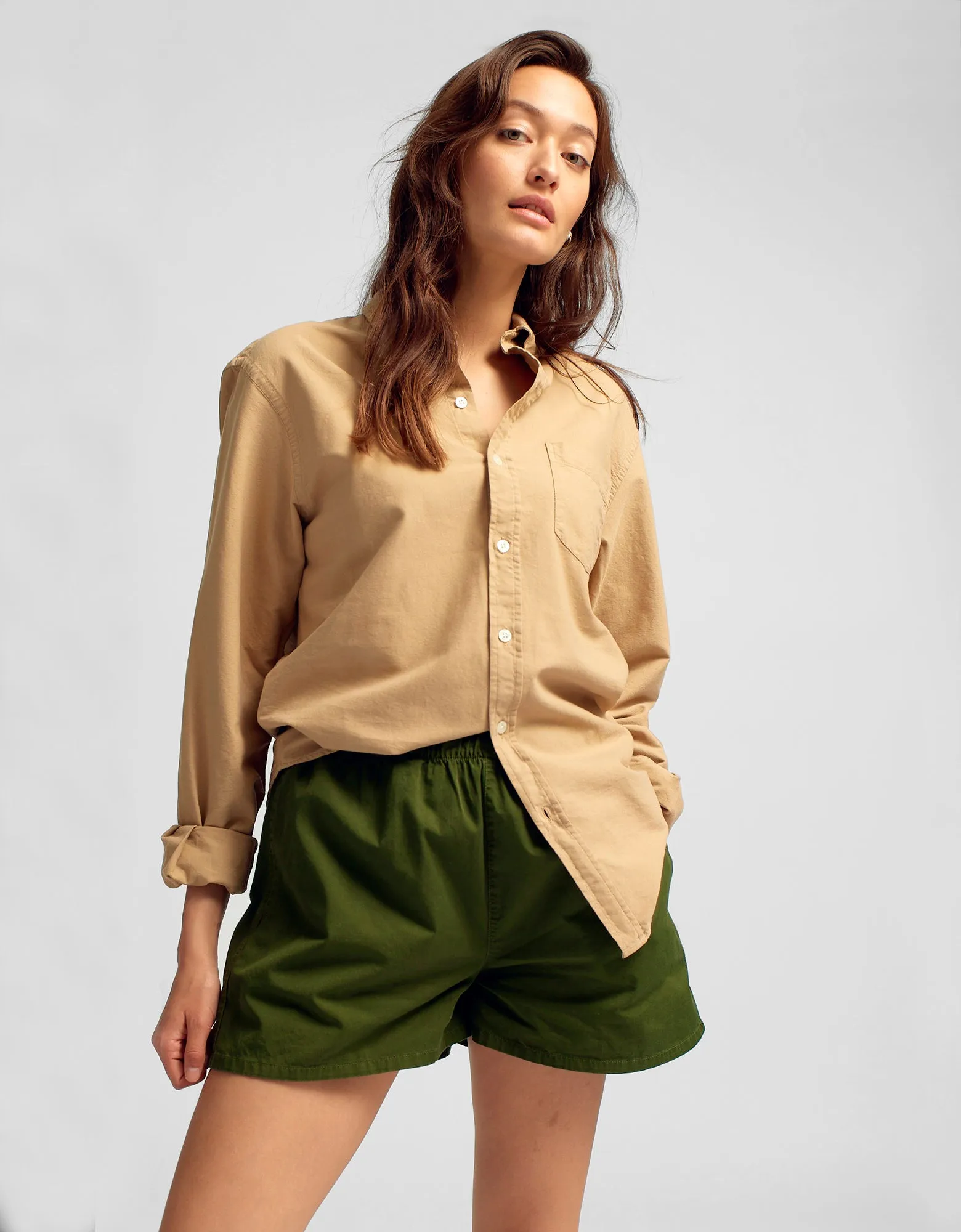 Organic Button Down Shirt - Cloudy Grey