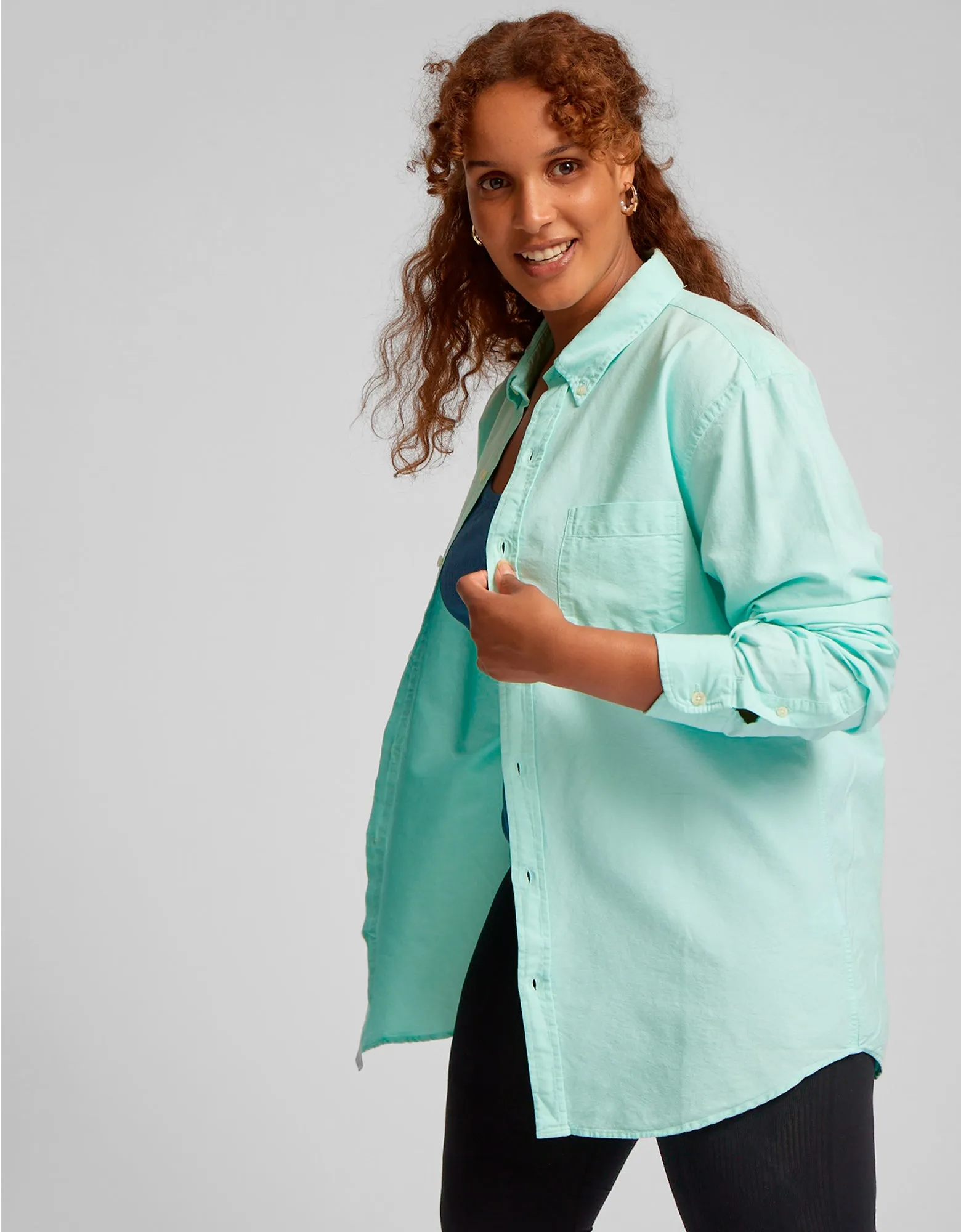 Organic Button Down Shirt - Soft Lavender
