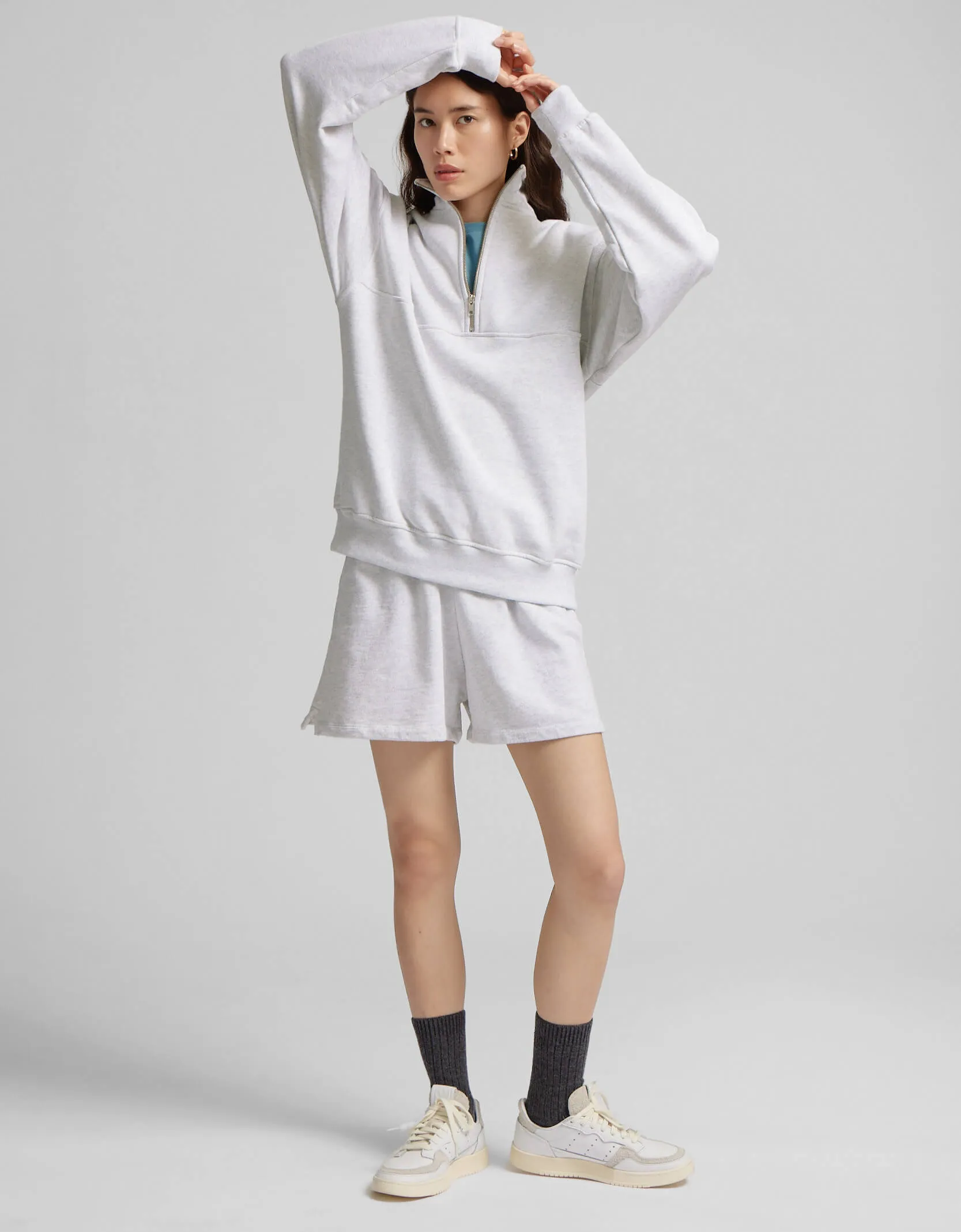 Organic Quarter Zip - Faded Black
