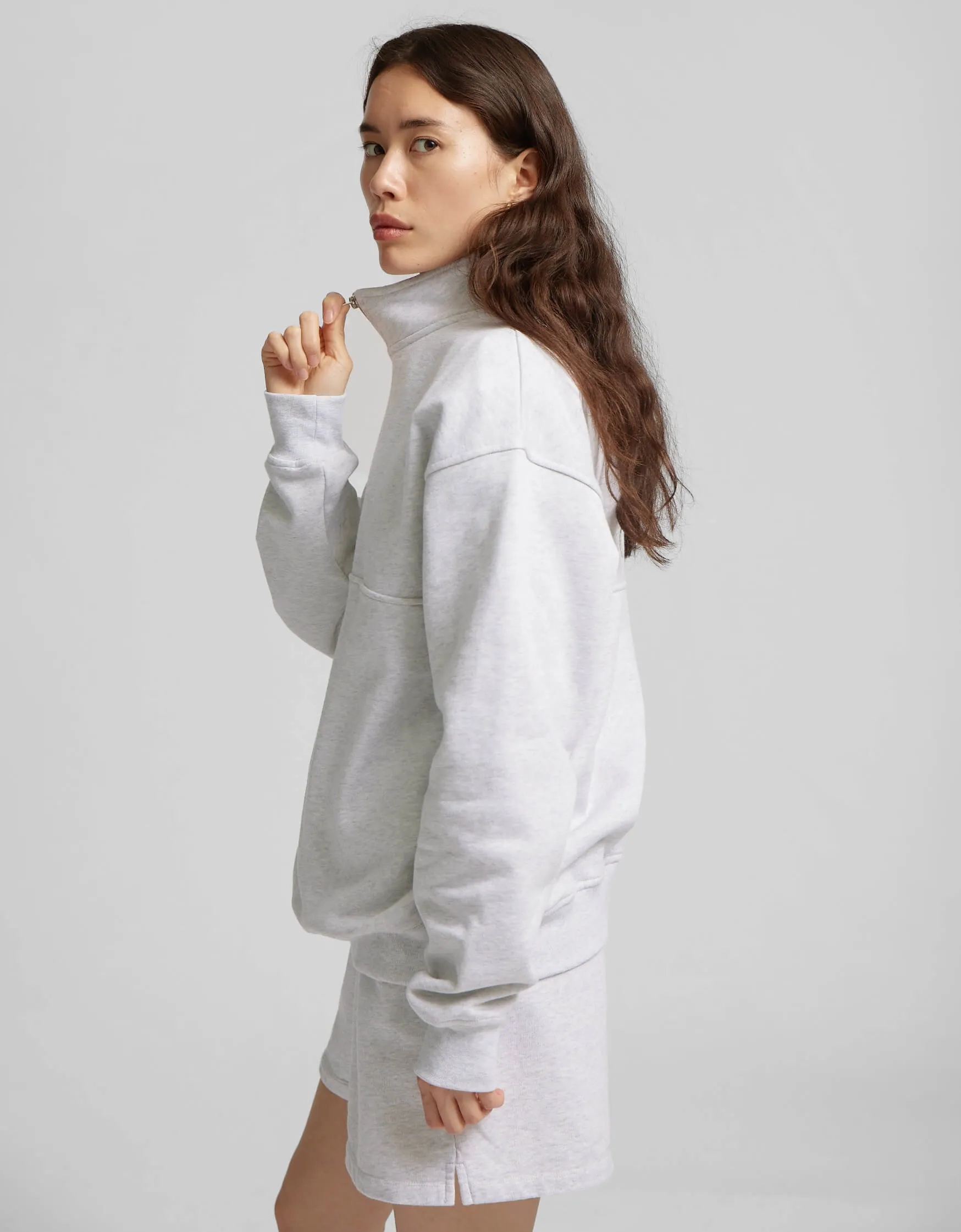 Organic Quarter Zip - Faded Black