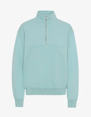 Organic Quarter Zip - Teal Blue
