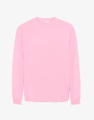 Oversized Organic LS T-shirt - Flamingo Pink