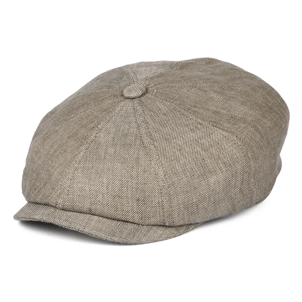 Stetson Hats Hatteras Marl Linen Newsboy Cap - Beige