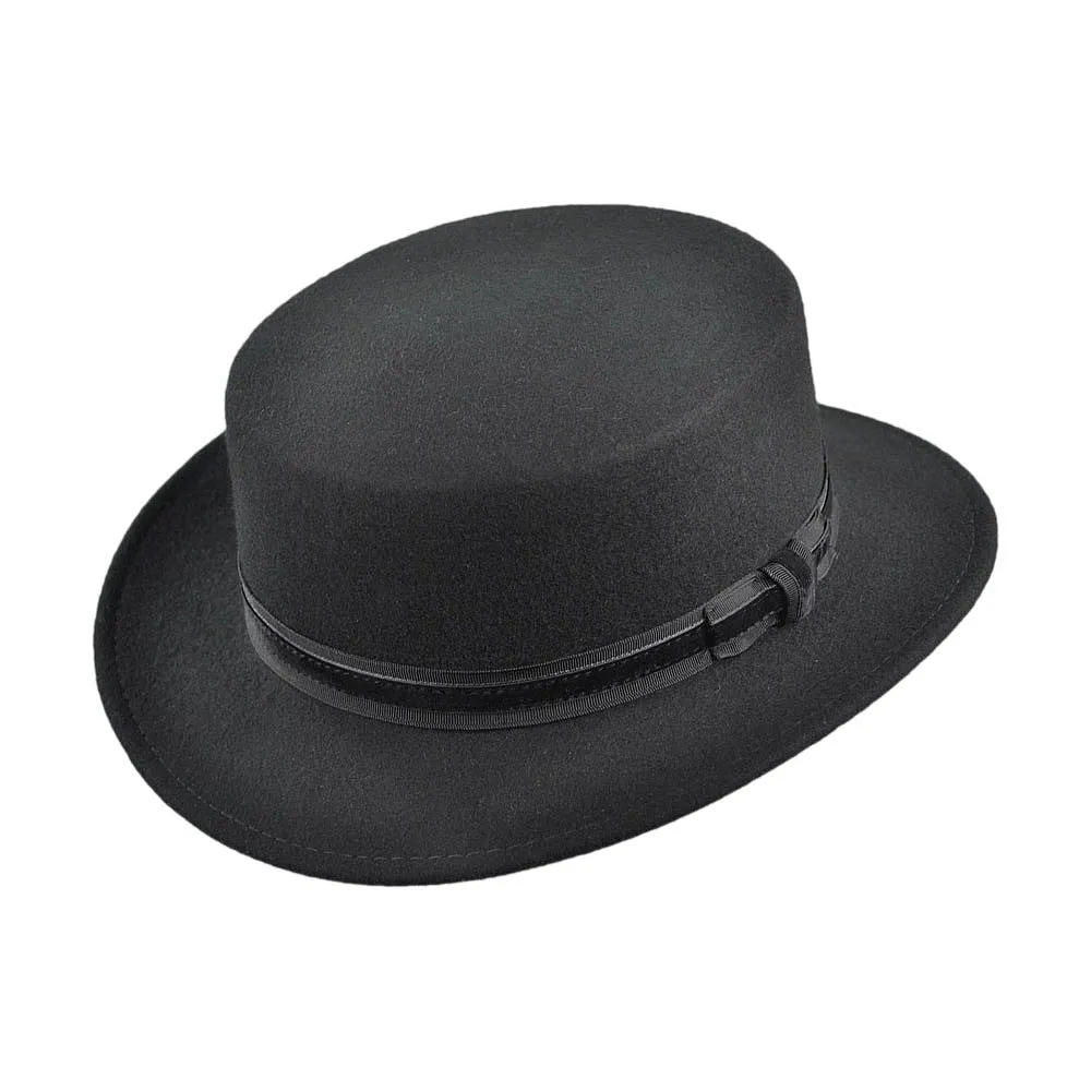 sur la tête Womens Bernadette Boater Hat - Black