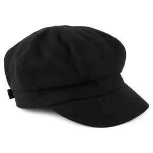 sur la tête Wool Blend Baker Boy Cap - Black