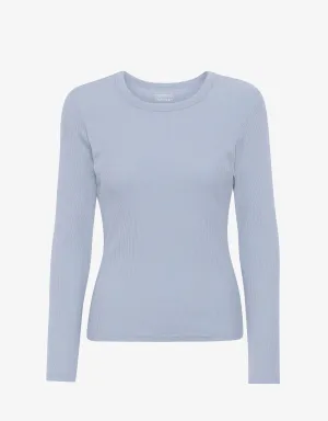 Women Organic Rib LS T-Shirt - Powder Blue