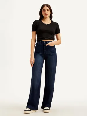 Women's Dark Blue Straight Fit High Rise Jeans LEVI'S