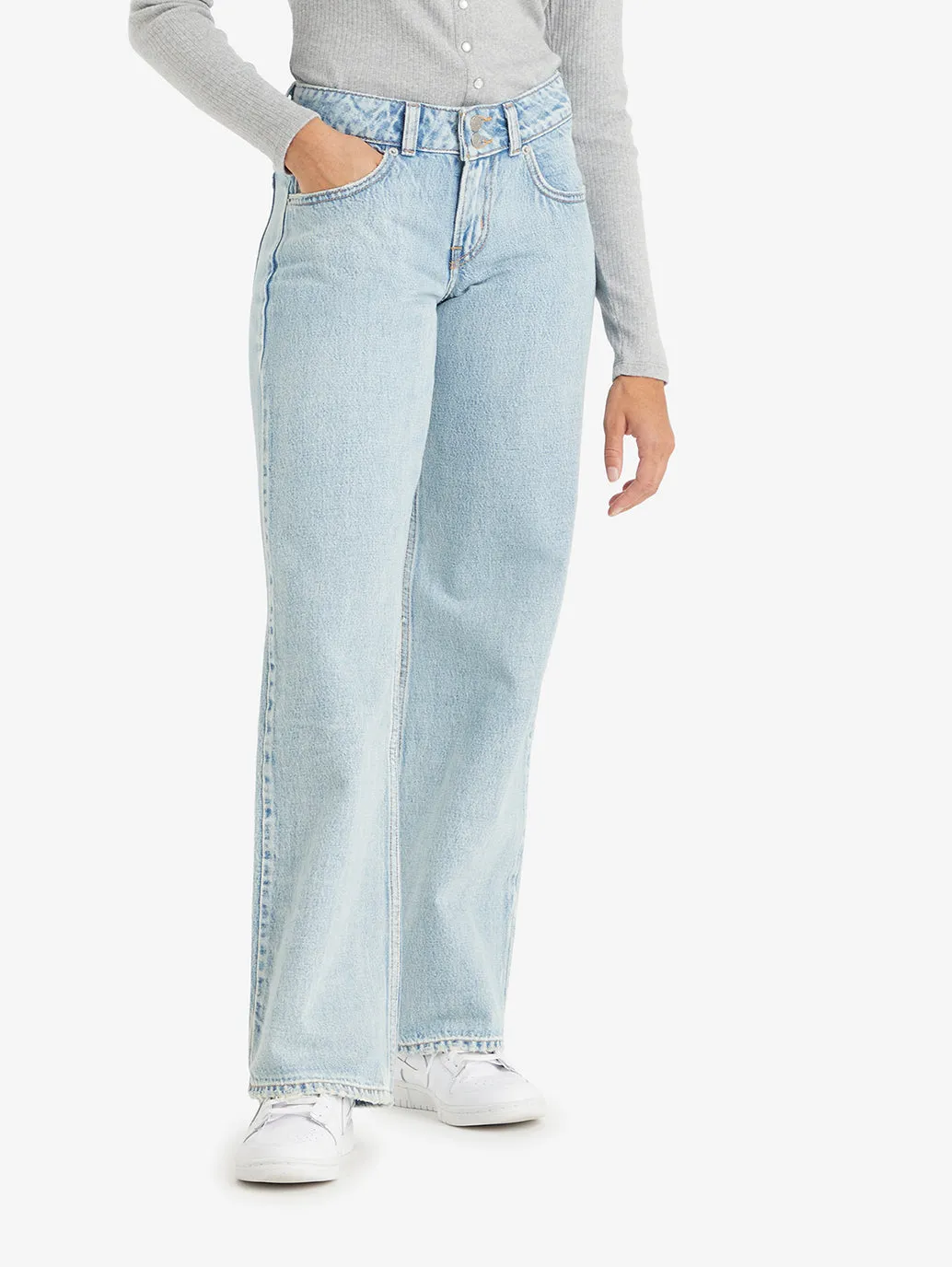 Women's Light Blue Loose Fit Super Low Rise Jeans LEVI'S